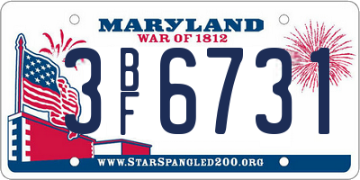 MD license plate 3BF6731