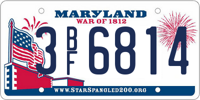 MD license plate 3BF6814