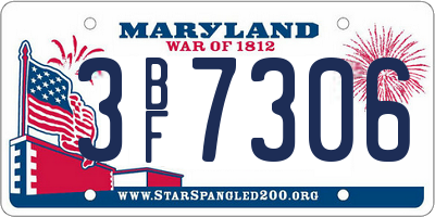 MD license plate 3BF7306