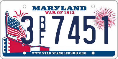 MD license plate 3BF7451