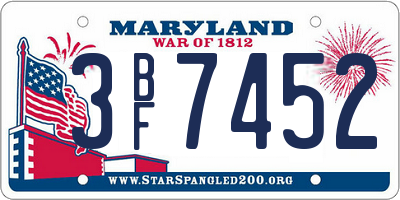 MD license plate 3BF7452