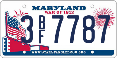 MD license plate 3BF7787