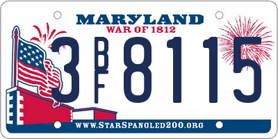 MD license plate 3BF8115