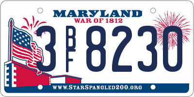 MD license plate 3BF8230