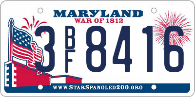 MD license plate 3BF8416