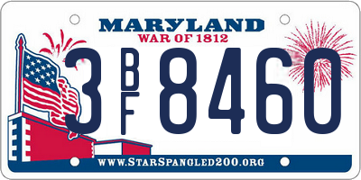 MD license plate 3BF8460