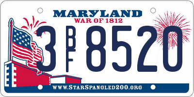 MD license plate 3BF8520