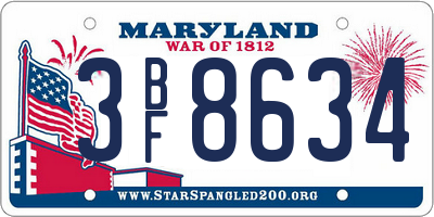 MD license plate 3BF8634