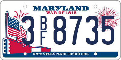 MD license plate 3BF8735
