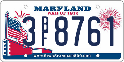 MD license plate 3BF8761