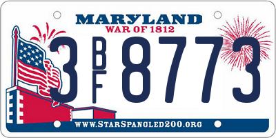 MD license plate 3BF8773
