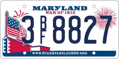 MD license plate 3BF8827