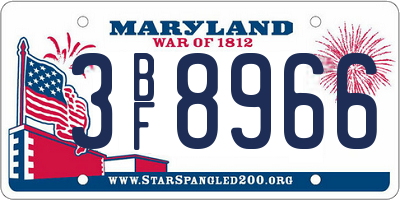 MD license plate 3BF8966
