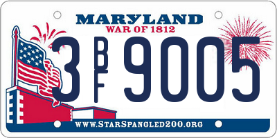 MD license plate 3BF9005