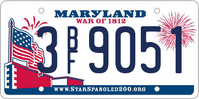 MD license plate 3BF9051