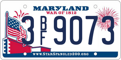 MD license plate 3BF9073