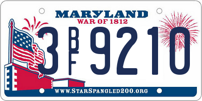 MD license plate 3BF9210