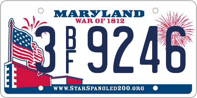 MD license plate 3BF9246