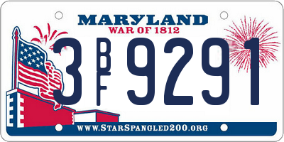MD license plate 3BF9291