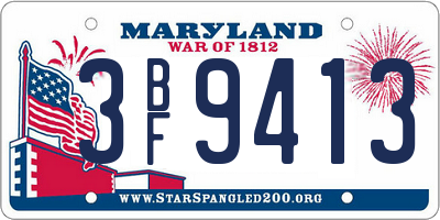 MD license plate 3BF9413