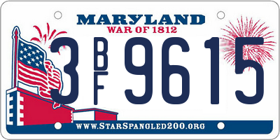 MD license plate 3BF9615