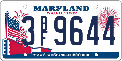 MD license plate 3BF9644