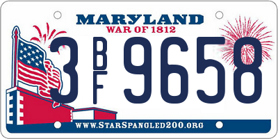 MD license plate 3BF9658