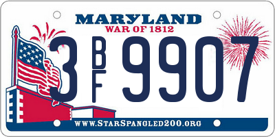 MD license plate 3BF9907