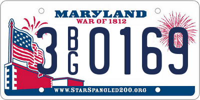 MD license plate 3BG0169