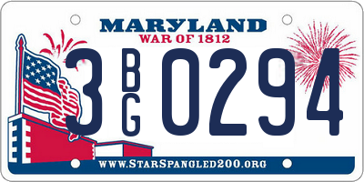 MD license plate 3BG0294