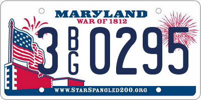 MD license plate 3BG0295