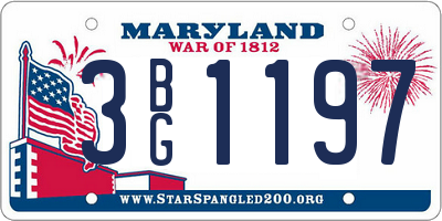 MD license plate 3BG1197
