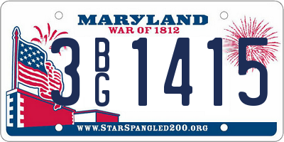 MD license plate 3BG1415