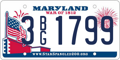 MD license plate 3BG1799