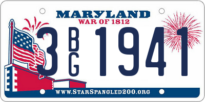 MD license plate 3BG1941