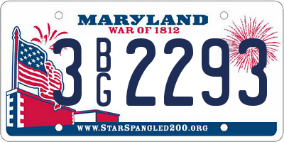 MD license plate 3BG2293