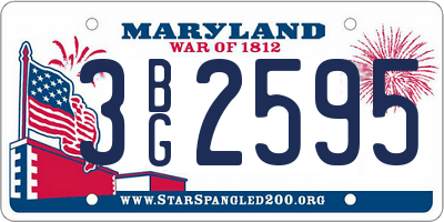 MD license plate 3BG2595