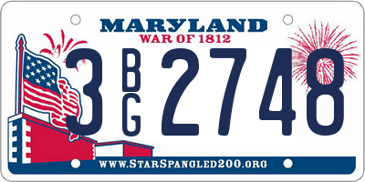 MD license plate 3BG2748