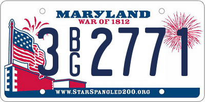 MD license plate 3BG2771