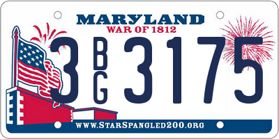 MD license plate 3BG3175