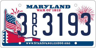 MD license plate 3BG3193