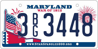 MD license plate 3BG3448