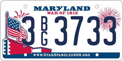 MD license plate 3BG3733