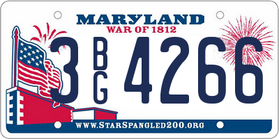 MD license plate 3BG4266