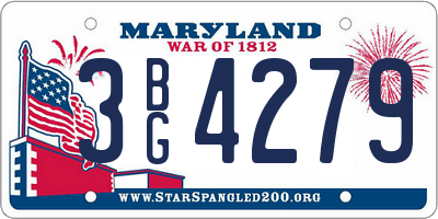 MD license plate 3BG4279