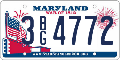 MD license plate 3BG4772
