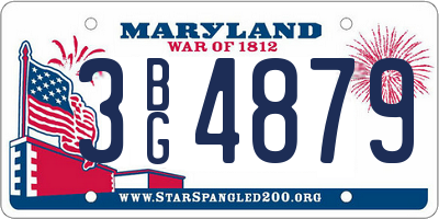 MD license plate 3BG4879