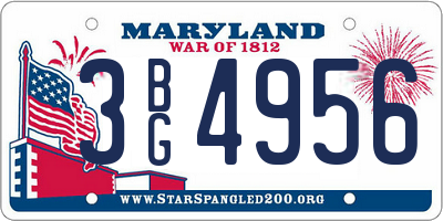 MD license plate 3BG4956