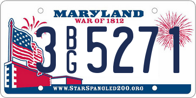 MD license plate 3BG5271