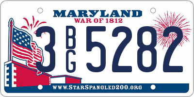 MD license plate 3BG5282